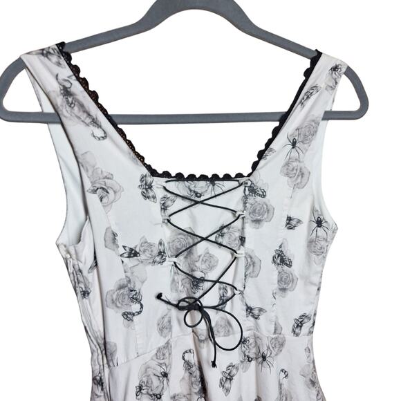 Hot Topic Floral Insect bugs spider lolita pin-up dress size S goth scorpion - Picture 5 of 8